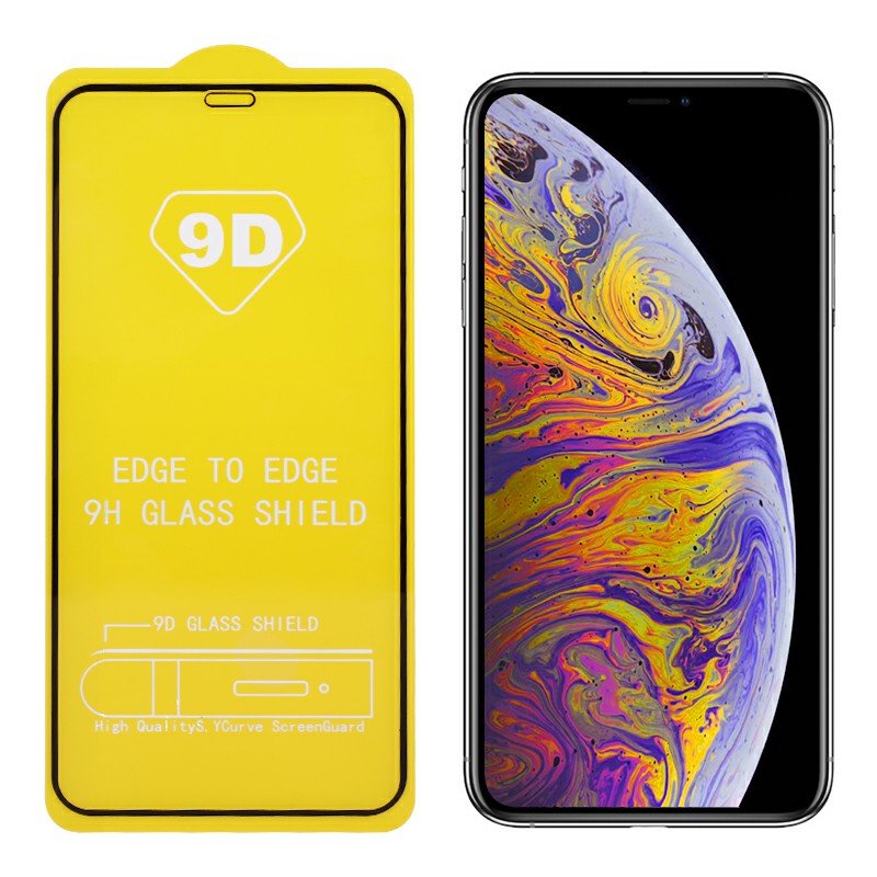Full Cover Screen Protector Screen Protective Film Tempered Glass for iPhone XS Max - Black
