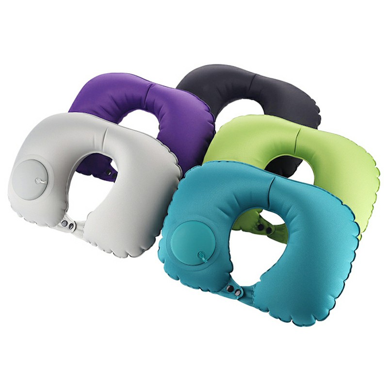 Inflatable U Shaped Travel Pillow Neck Support Head Rest Airplane Cushion