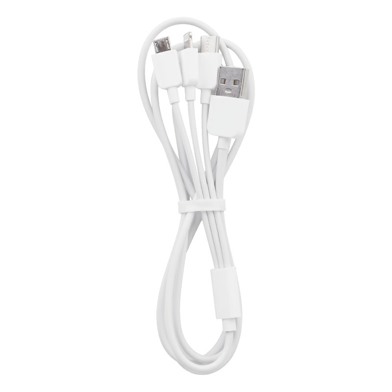 3 in 1 Universal Portable Type C Micro USB Android and 8 pin USB Charging Cable - 120cm