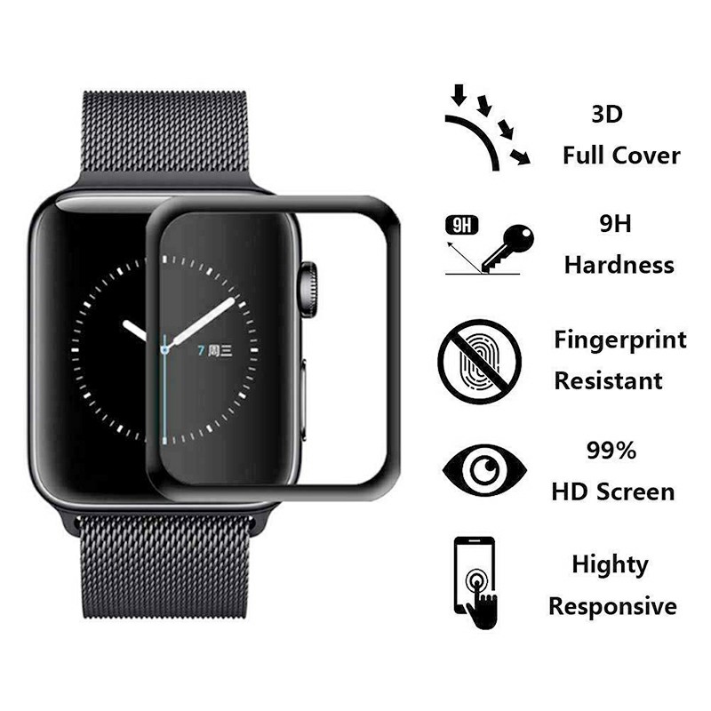 3D Tempered Glass Screen Protector Film for Apple Watch iWatch 4 3 2 1