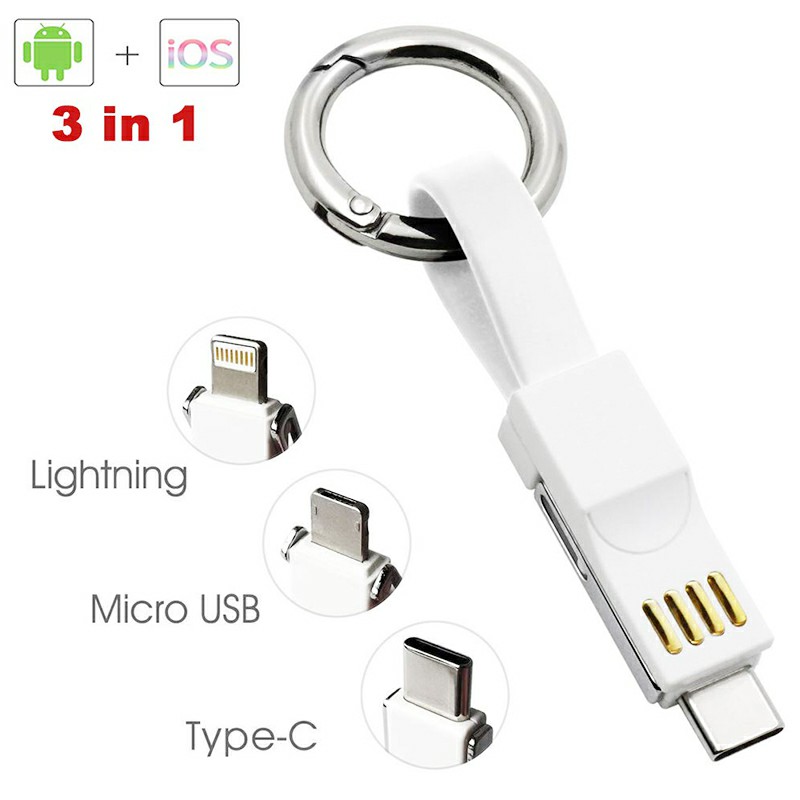 8 pin Micro USB Type C 3 in 1 Multi Short Small Charging Data Cable