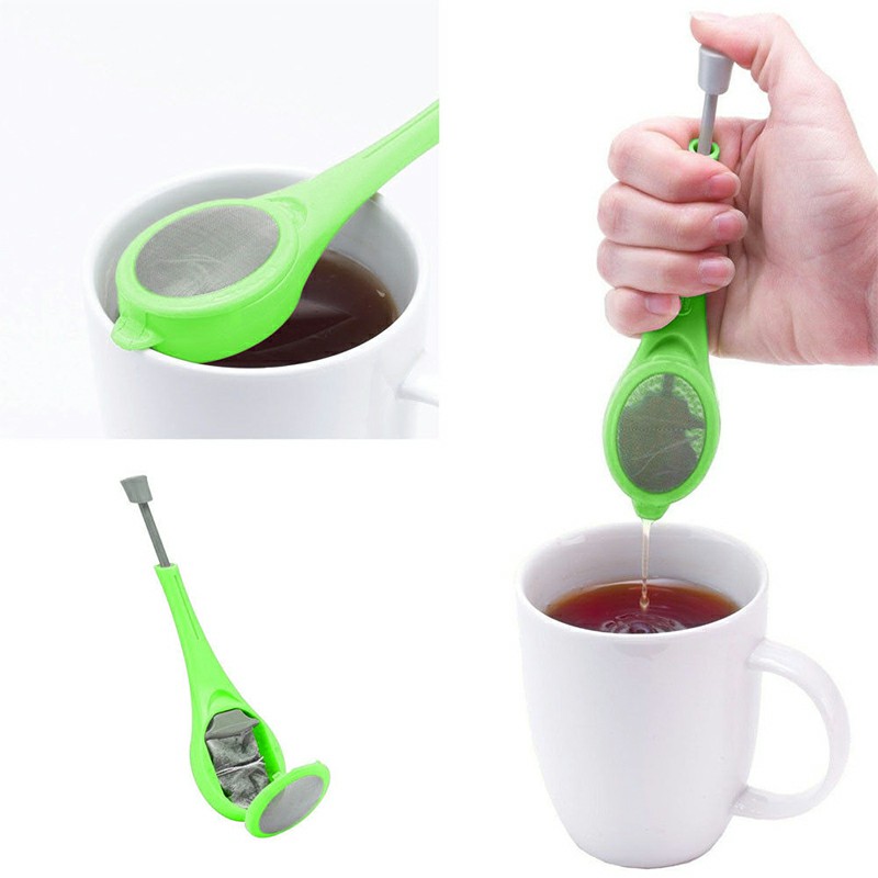 Tea Infuser Loose leaf Tea or Tea Bag Green Silicone Teaware Squeezer