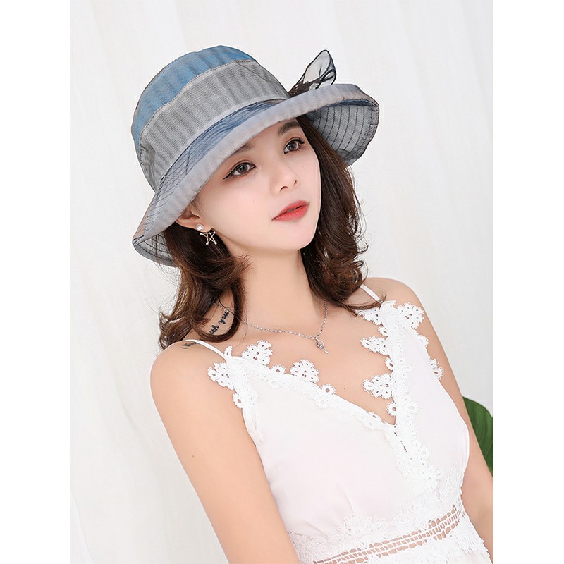 Womens Girls Bucket Hats Wide Brim UV Protection Floppy Foldable Flower Sun Hat