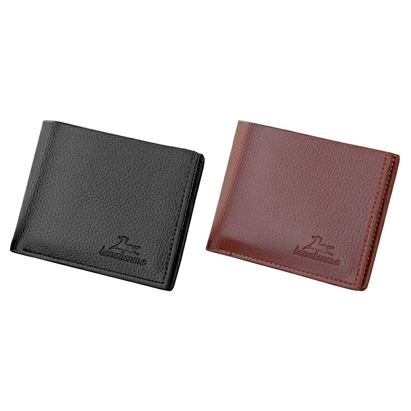 Leather Business Soft Wallet Coins Pocket Credit Card Photo Holder Purse