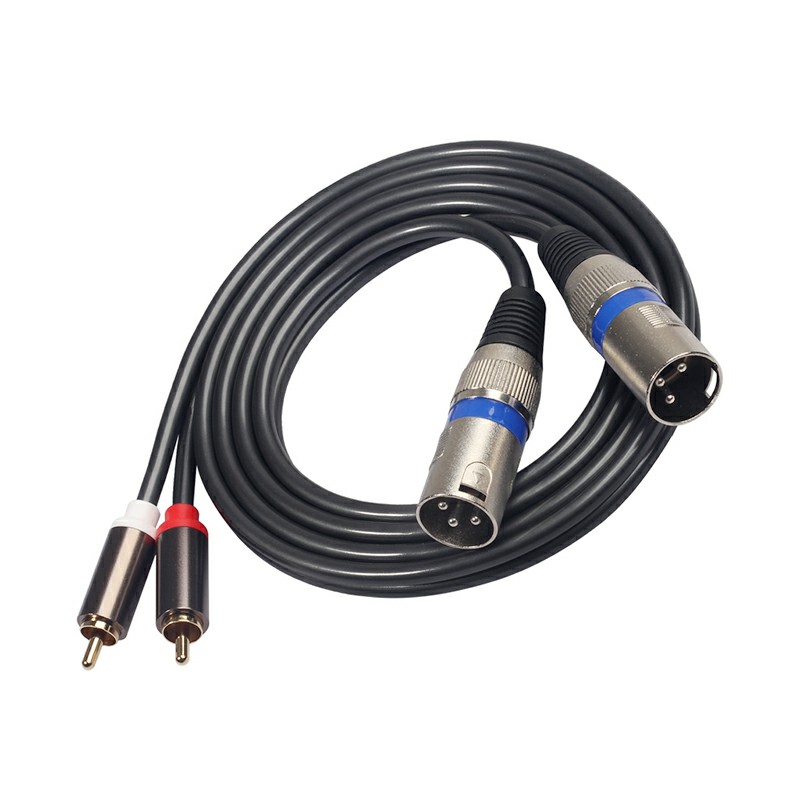 2019R-15 Twin XLR Male to Twin RCA Male Cable Double Dual Audio Plug Lead Cable - 1.5m