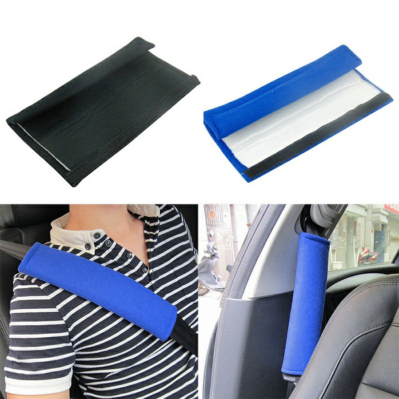 One Pair Kids Car Safety Seat Belt Vehicle Harness Shoulder Pad Cover Protection - Blue