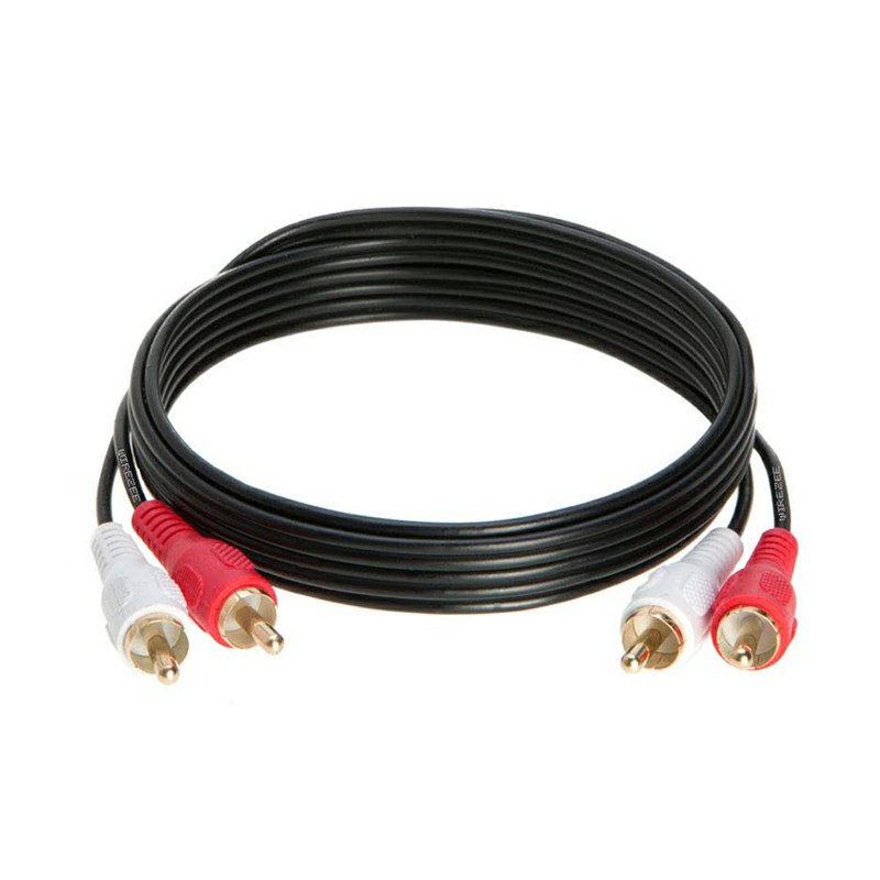 2 RCA Male to 2 RCA Male Composite Stereo Audio Signal Audio Cable - 3m