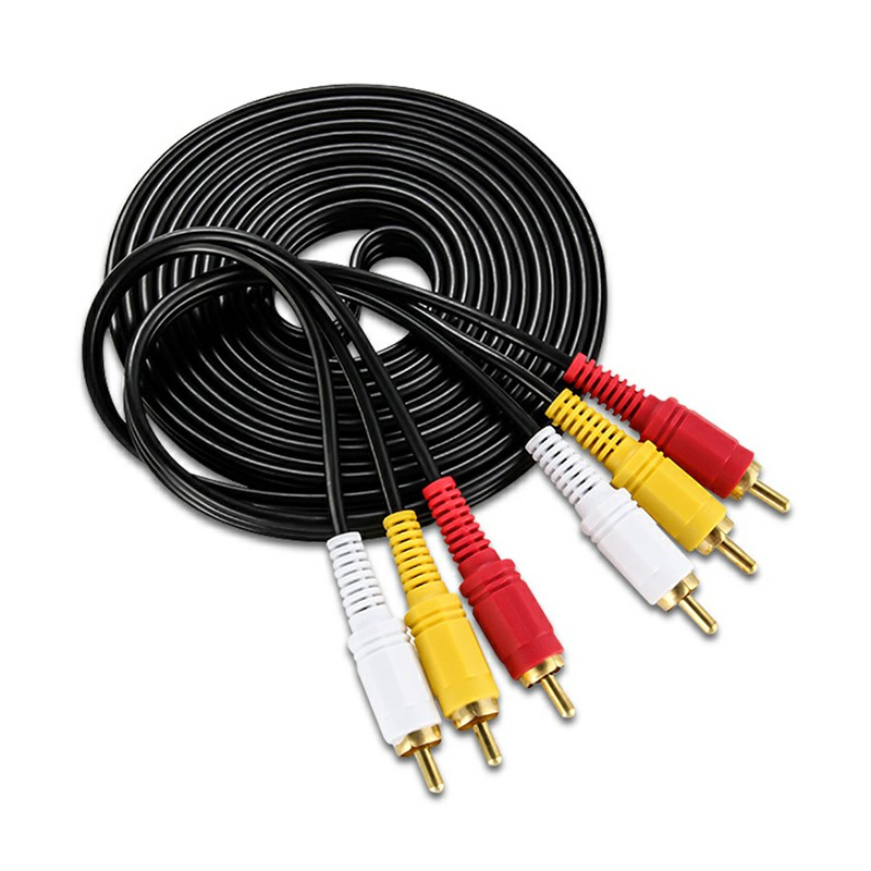 3RCA to 3RCA Composite Video Audio A/V AV Male to Male Converter Cable - 3m