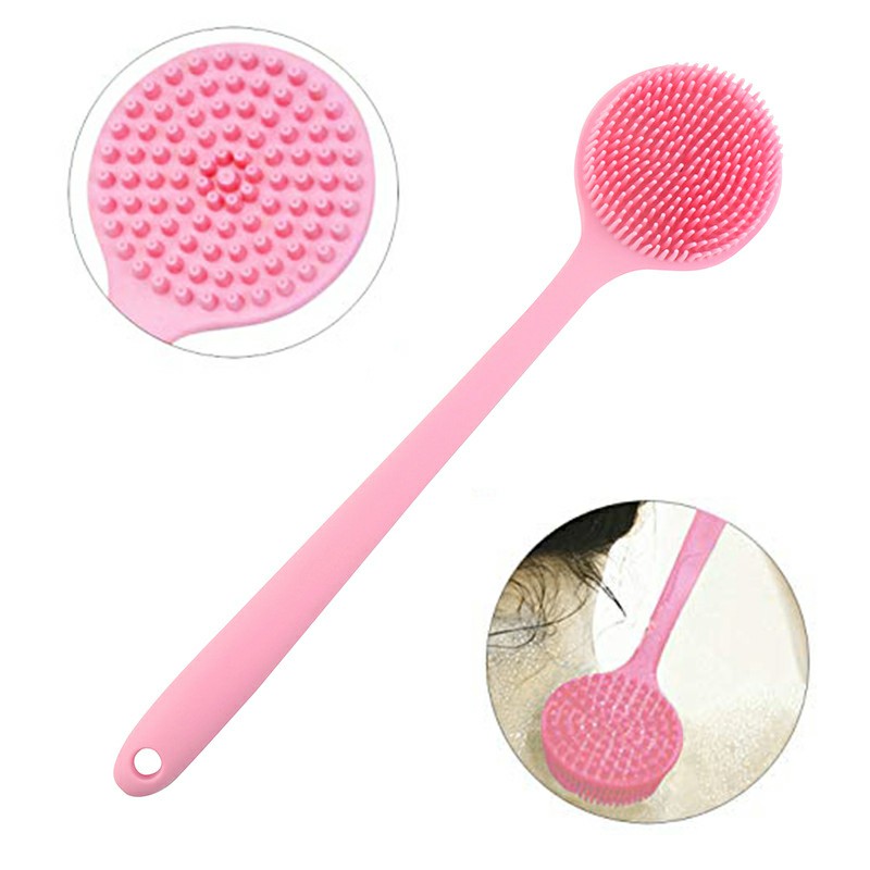 Long Handle Soft Bristles Silicone Bath Brush Body Cleaning Tools Back Brush