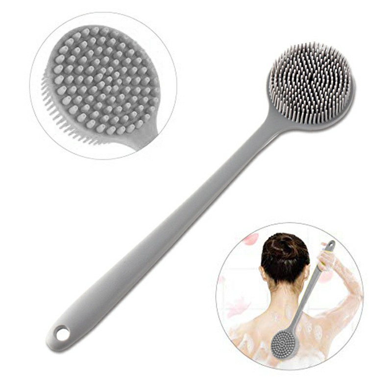 Long Handle Soft Bristles Silicone Bath Brush Body Cleaning Tools Back Brush