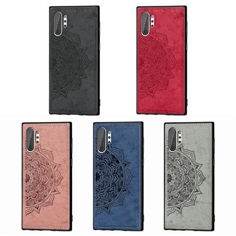 3D Printed Mandala Embossed Fabric TPU Back Case Phone Cover for Samsung Galaxy Note 10+