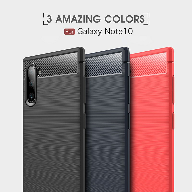 Carbon Fiber Pattern Soft Case Cover Silicone TPU Bumper Case for Samsung Galaxy Note 10