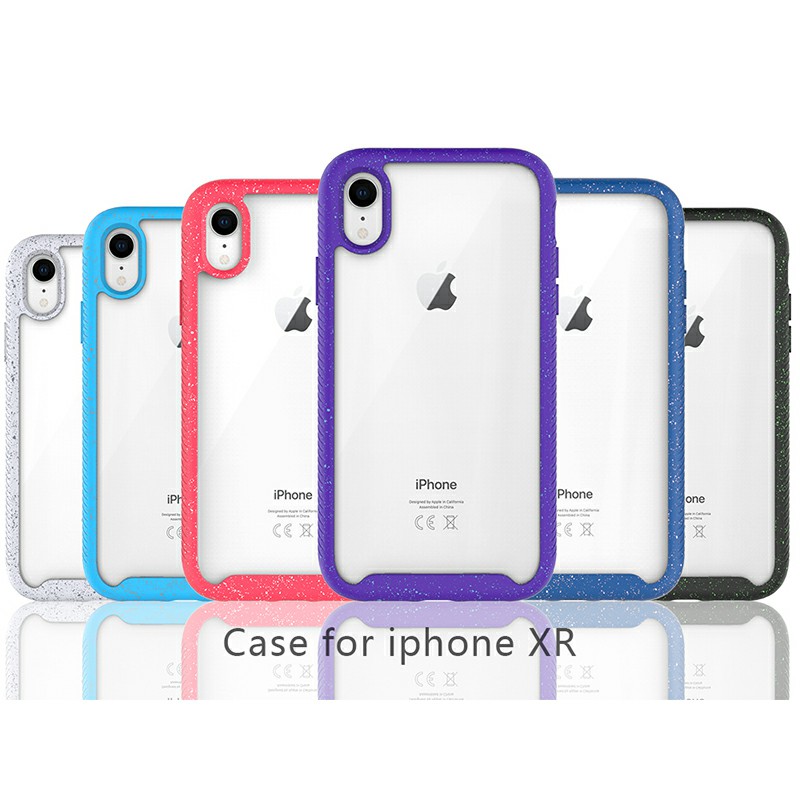 Hybrid Hard PC TPU Silicone Shockproof Protective Cover with Edge for iPhone XR