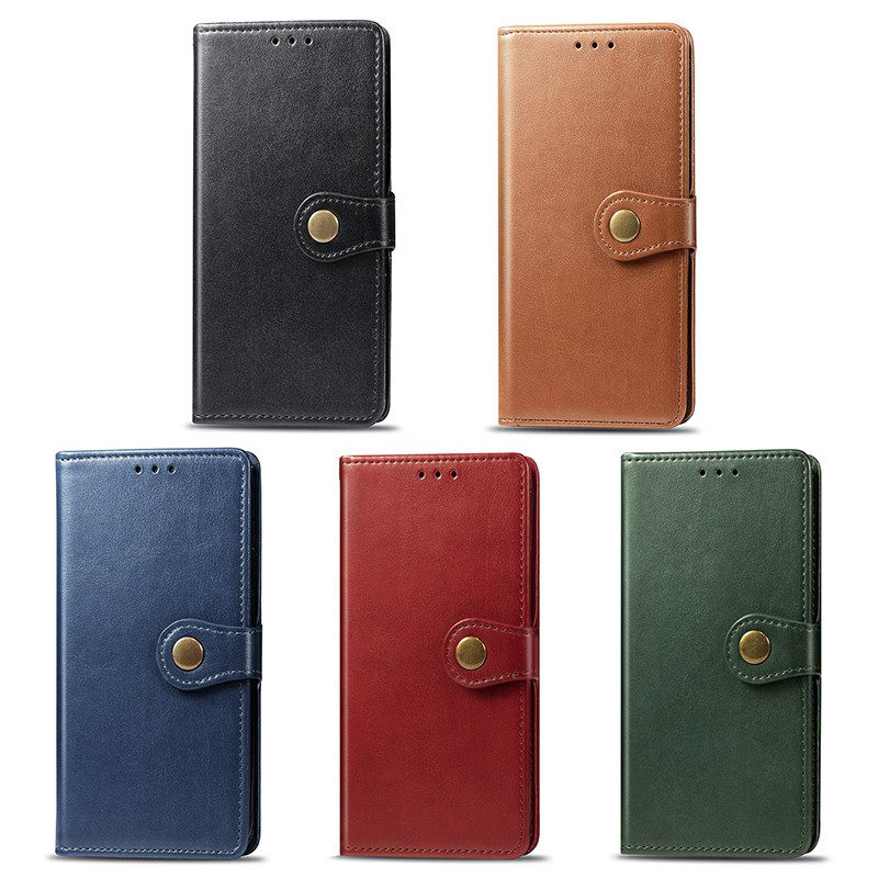 Wallet Card Case Leather Phone Cover with Stand Holder and Magnetic Buckle for Samsung Galaxy S10