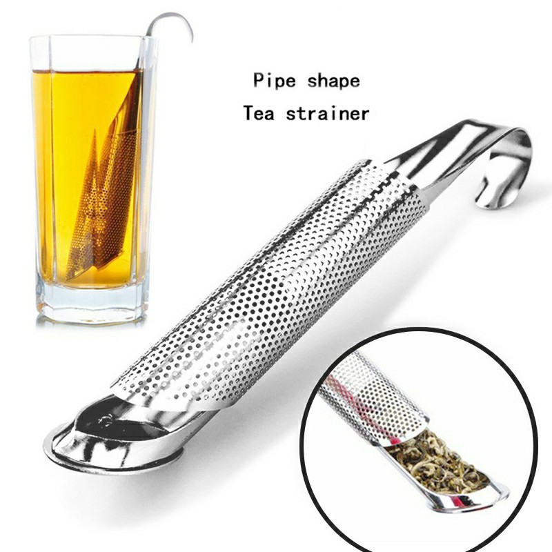 Teaware Filter Portable Kitchen Pipe Shape Tea Strainer Infuser Stainless Steel