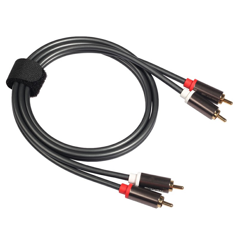 2 RCA Male to 2 RCA Male Stereo Hifi Splitter Subwoofer Audio Cable Angle Car Audio Cable