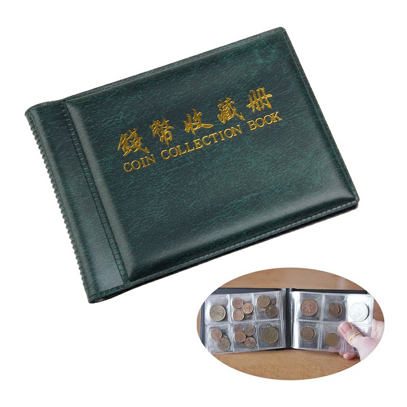 10 pages Coin Book Collection Penny Money Album 60 Coins Pocket Practical Coin Collection Tools