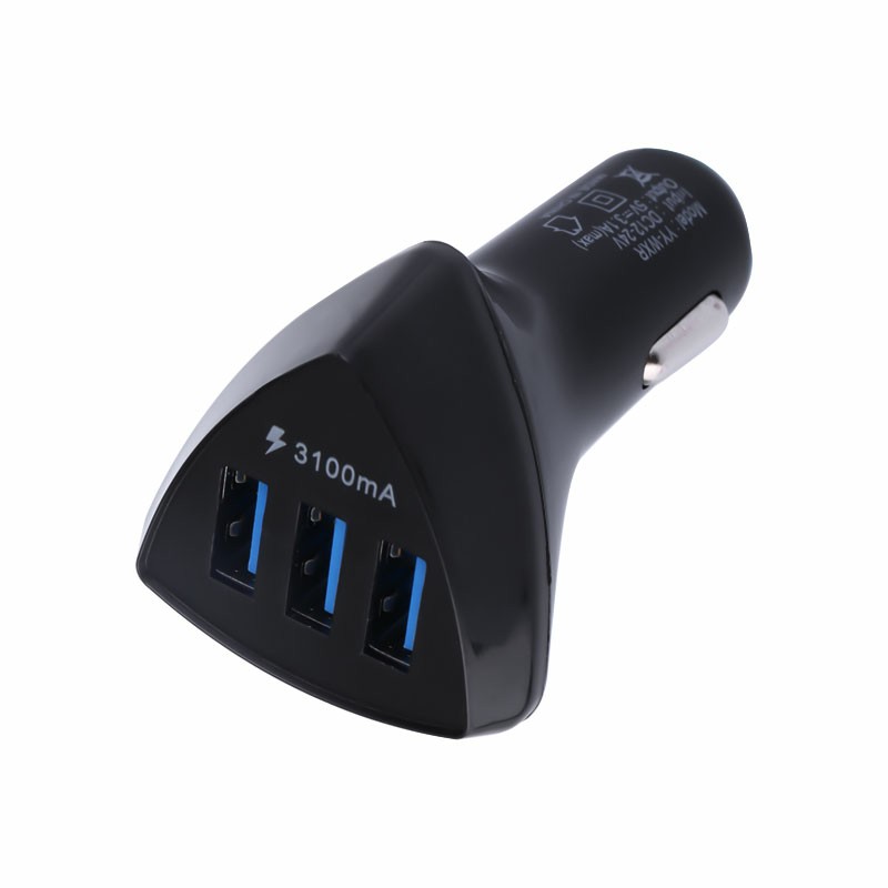 3 Ports Quick Charge Car Charger Adapter 3.1A Fast Charging Car Charger