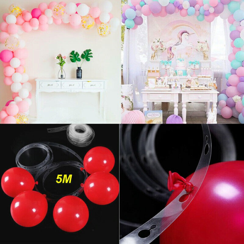 5m Length Unique Balloon Arch Decor Strip Connecting Chain Plastic DIY Tape Party Decoration