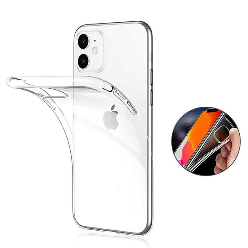 Transparent Bumper Phone Case Shockproof Silicone Case Soft TPU Protective Case Scratch Resistant for iPhone 11