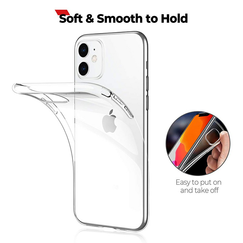 Transparent Bumper Phone Case Shockproof Silicone Case Soft TPU Protective Case Scratch Resistant for iPhone 11