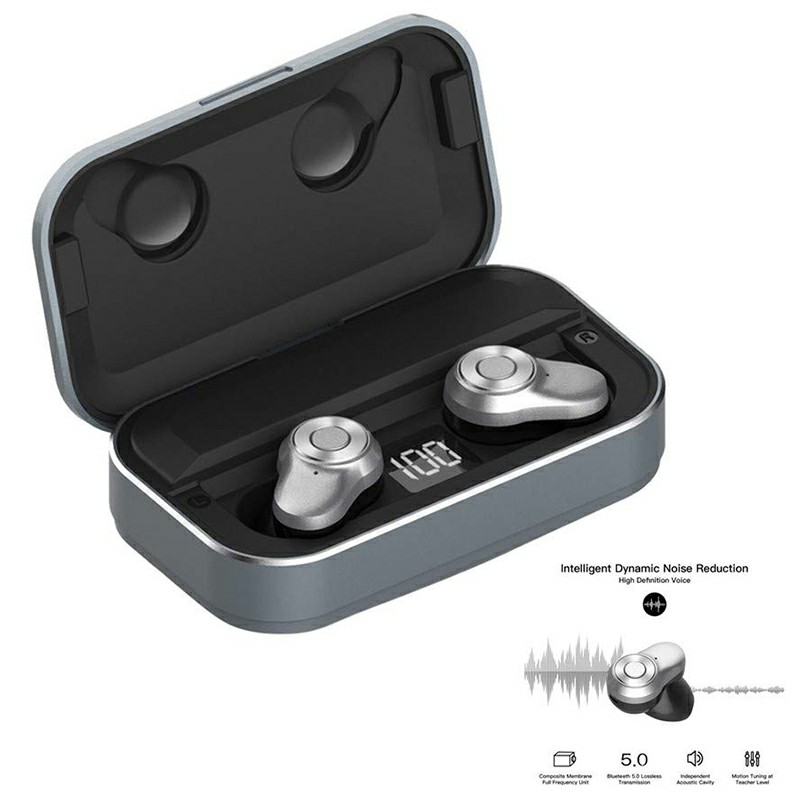A6L TWS Wireless BT 5.0 Earphone Stereo Sport Earbuds Sweatproof Headset with Charging Box Built-in Microphone