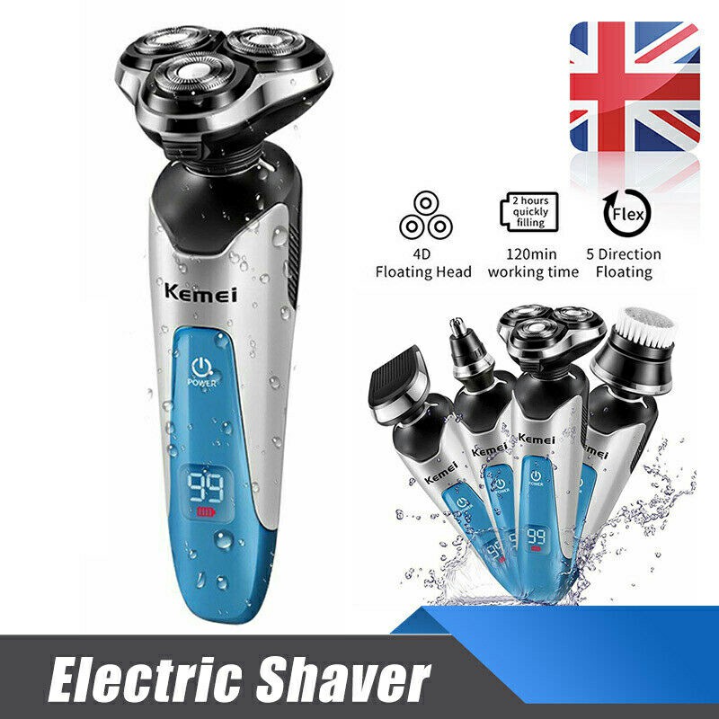 Mens Electric Shaver Razor Wet Dry 4D Rotary Shaver Rechargeable Philips Cordless USB Port Shaver