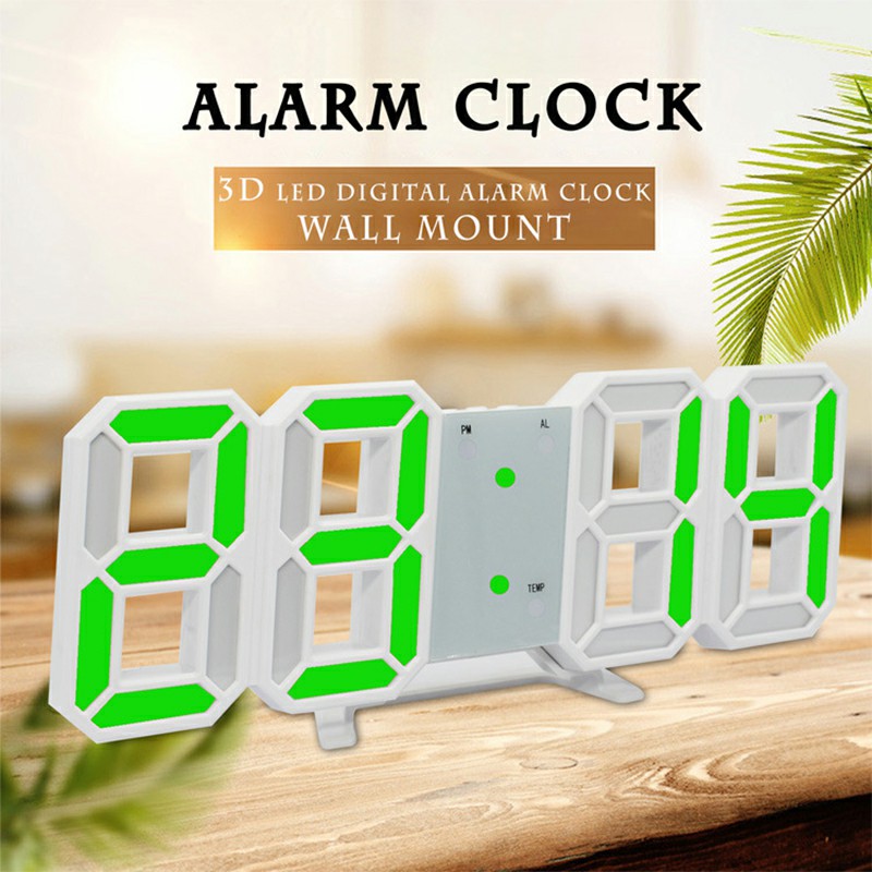 8 Shaped 3D USB Digital Table Clocks Wall Clock Led Time Display Watches 24 Hour Display Alarm Home Decoration