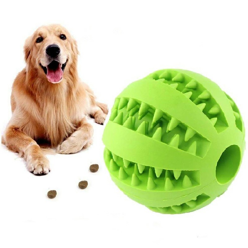 Nontoxic Bite Resistant Toy Ball for Pet Dogs Puppy Cat Pet Food Treat Feeder Chew Tooth Cleaning Ball Exercise Training Ball