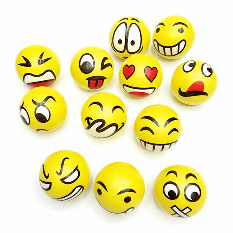 12pcs Anti Stress Reliever Face Ball Foam Sponge Autism Mood product Emoji Balls Squeeze Relief