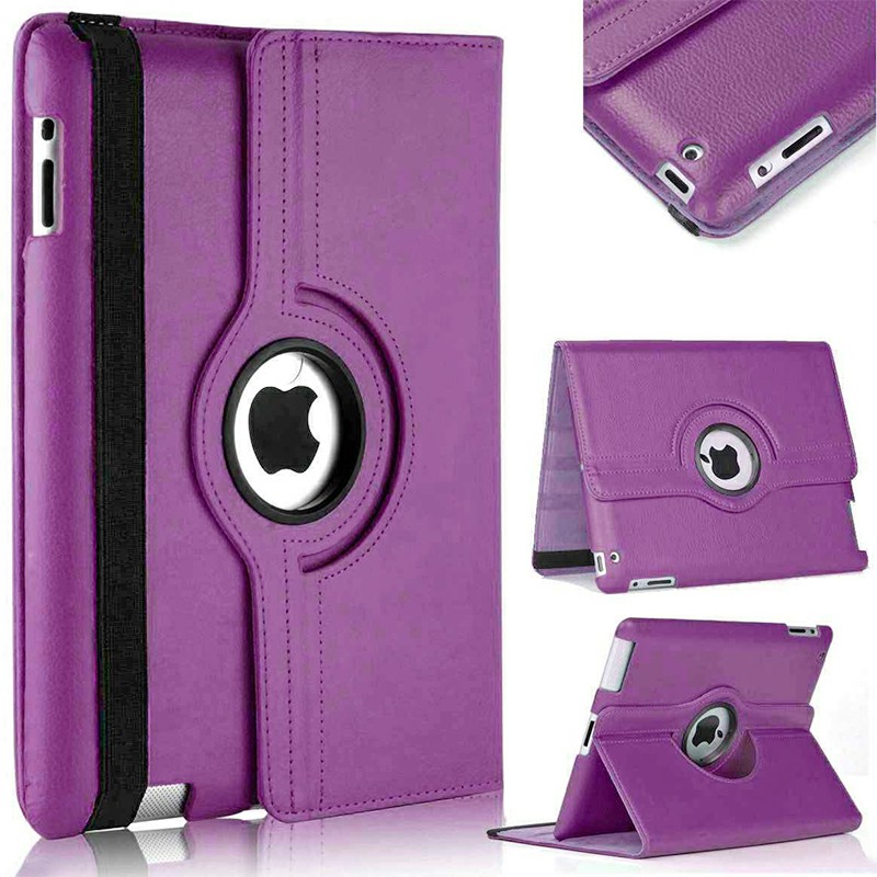 PU Leather Grainy Pattern 360 Degree Rotating Flip Case Protective Cover for iPad 2/3/4