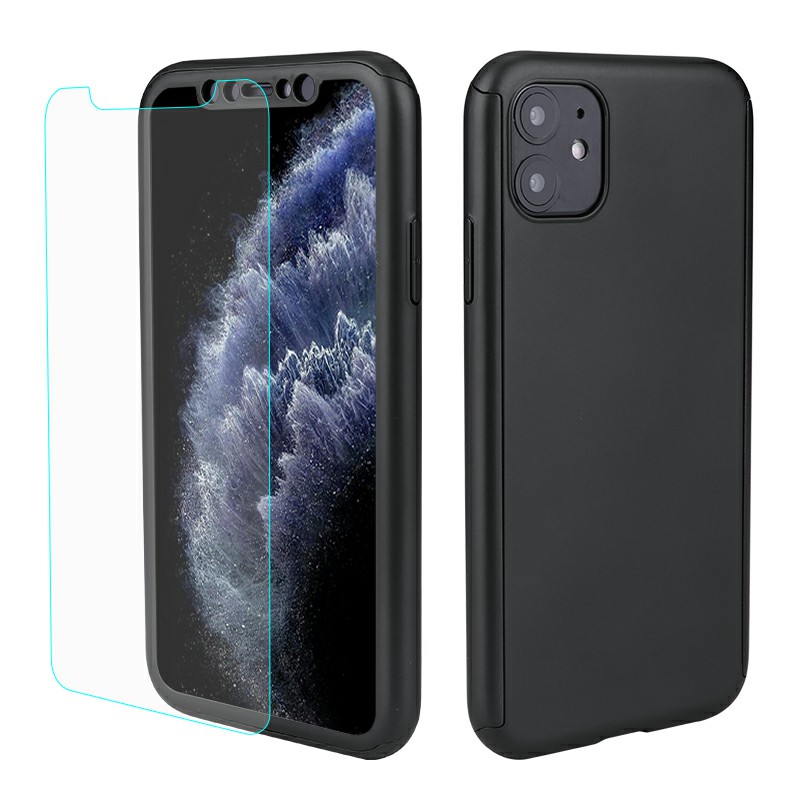 Ultra Thin Hard Frame Case Full Coverage 360 Degree Phone Cover with Screen Protector for iPhone 11