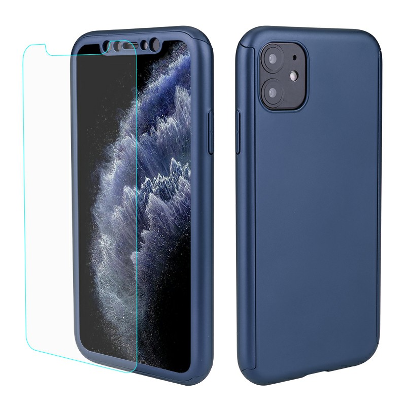 Ultra Thin Hard Frame Case Full Coverage 360 Degree Phone Cover with Screen Protector for iPhone 11