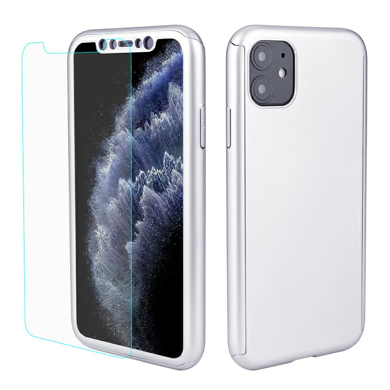 Ultra Thin Hard Frame Case Full Coverage 360 Degree Phone Cover with Screen Protector for iPhone 11