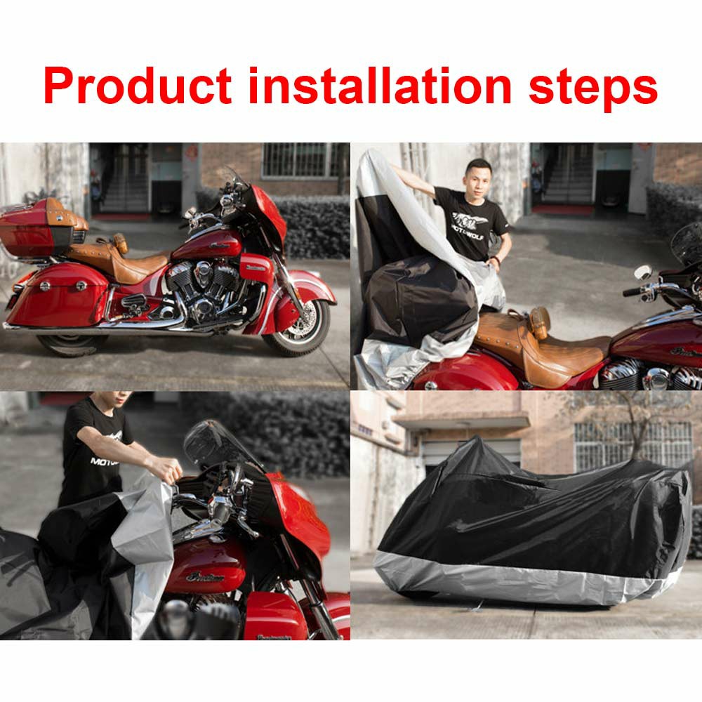 210D Oxford Cloth Motorcycle Waterproof Cover Outdoor Vented Motor Bike Scooter Dust Rain Cover