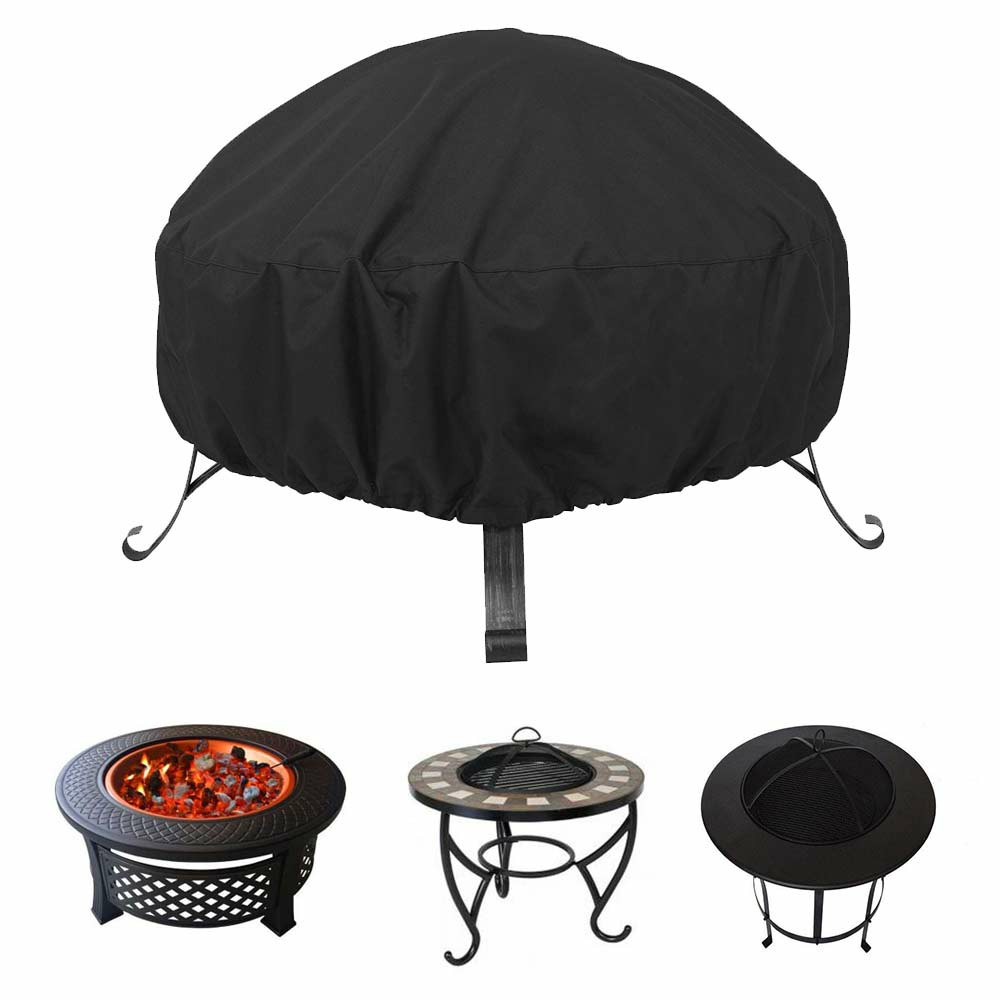 Large Fire Pit Cover Stove Protection Cover Waterproof UV Resistant BBQ Rain Garden Patio Outdoor