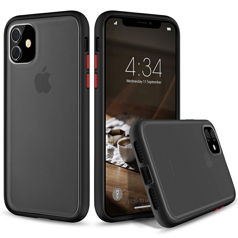 Matte Texture Frosted Back Cover Soft TPU Frame Phone Case Shockproof Fitted Case for iPhone 11