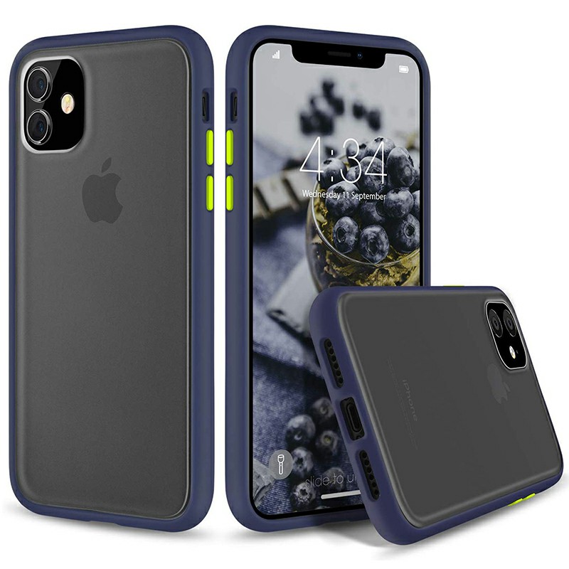 Matte Texture Frosted Back Cover Soft TPU Frame Phone Case Shockproof Fitted Case for iPhone 11