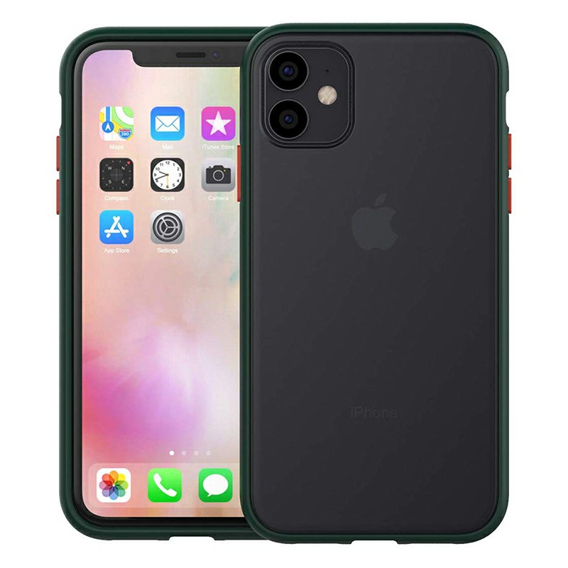 Matte Texture Frosted Back Cover Soft TPU Frame Phone Case Shockproof Fitted Case for iPhone 11