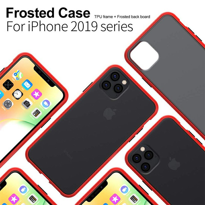 Frosted Back Cover Soft TPU Frame Phone Case Anti Scratch Matte Case for iPhone 11 Pro Max