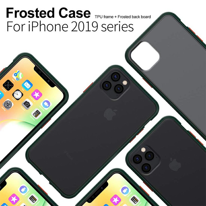 Wholesale Frosted Back Cover Soft Tpu Frame Phone Case Anti Scratch Matte Case For Iphone 11 Pro Max Green Aulola Uk