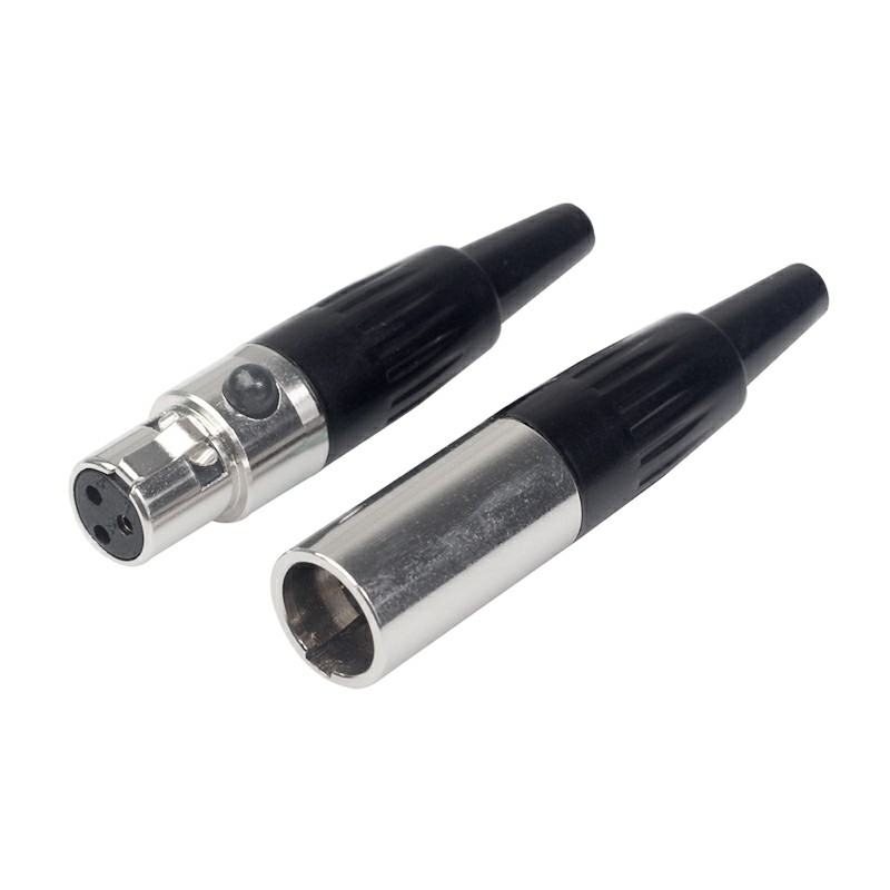 1 Pair Mini XLR 3pin Female and Male Plug Small XLR Audio Microphone Connector for MIC Soldering Straight