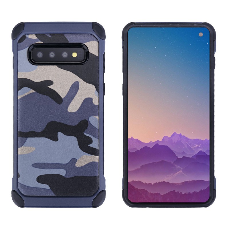 Army Camouflage Hard Case Soft Silicone Frame and Anti-knock Shockproof Back Cover for Samsung Galaxy S10