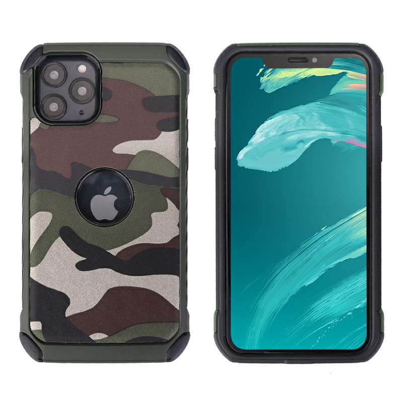 Camouflage PC Hard Back Case Shockproof Cover Protective Soft Silicone Frame Case for iPhone 11 Pro