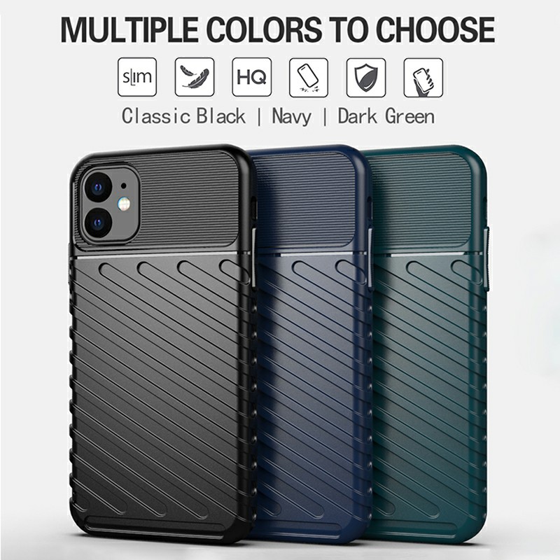 Shockproof Anti-drops Phone Case Soft Silicone Ultra Slim Mobile Phone Back Cover for iPhone 11