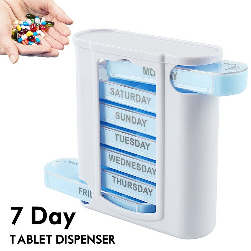 7 Day a Week Daily Pill Box Organiser Holder Tablet Medicine Storage Dispenser