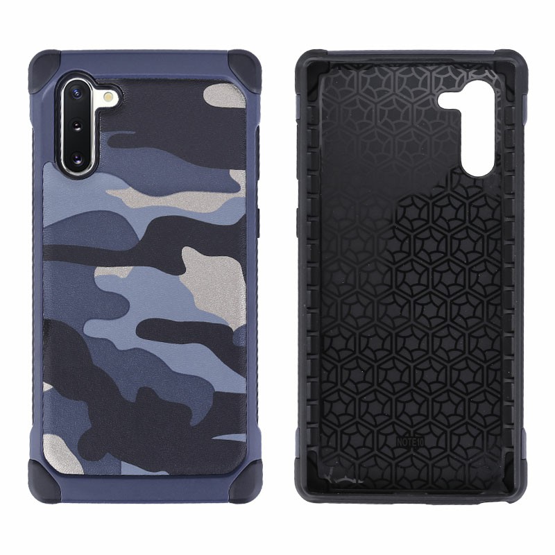 Anti-knock Shockproof Back Cover Army Camouflage Hard Case Soft Silicone Frame for Samsung Note 10