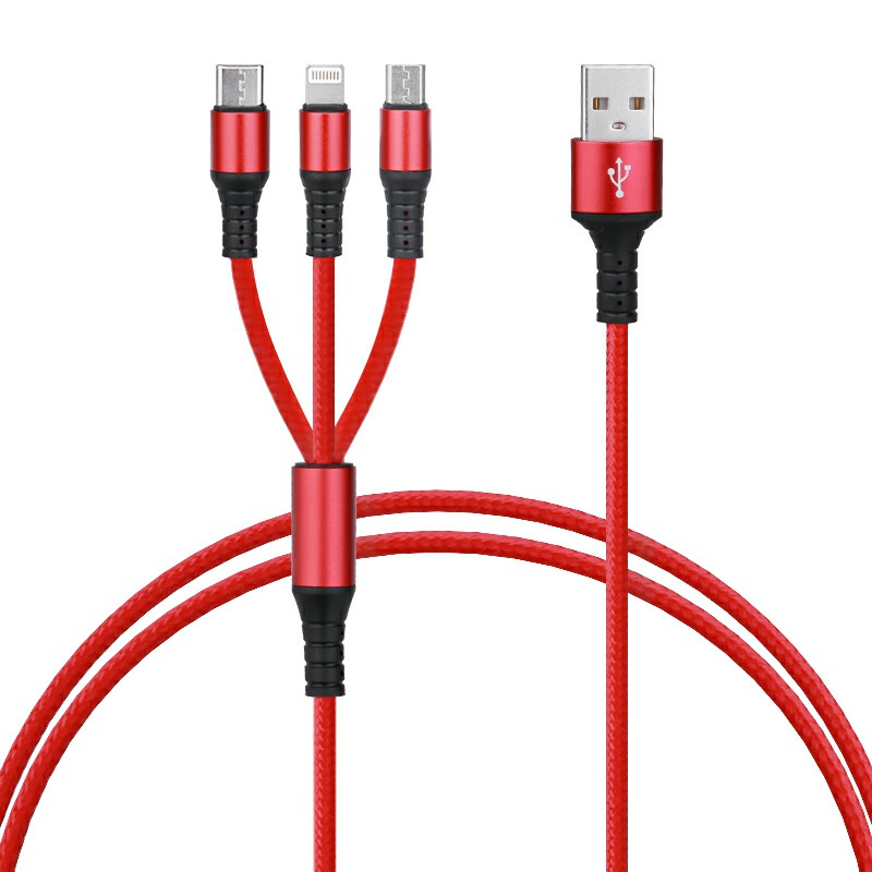 3 in 1 Portable Type C Micro USB and 8 pin Multifunctional USB Charging Cable