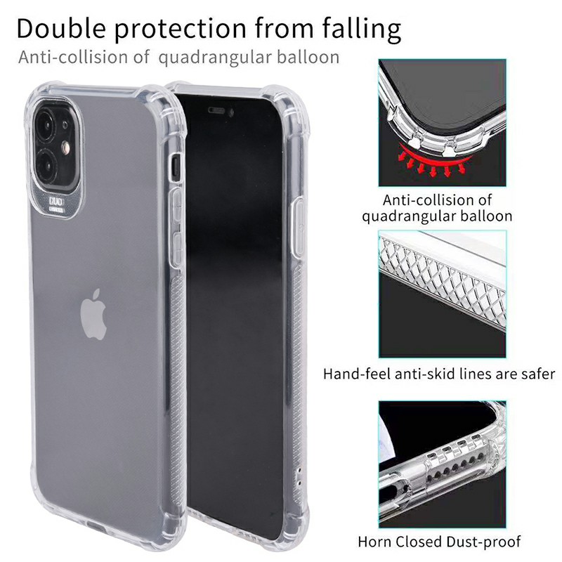 Bumper Cover Phone Cover Shockproof Silicone Transparent Back Case for iPhone 11