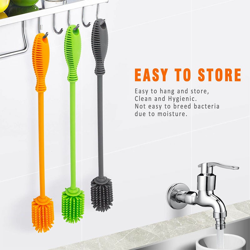 29cm Silicone Bottle Brush Bottle Cleaner Long Narrow Container Brusher
